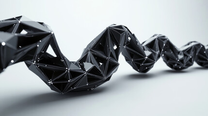 Poster - the hologram chain. a chain of polygons, triangles, points, and lines. the chain is a low-poly conne