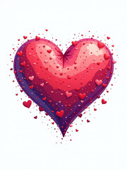 Aufkleber - A Generative Ai Creates A Colorful Valentine Illustration With Two Hearts On A White Background, Symbolizing Love And Affection. 00001