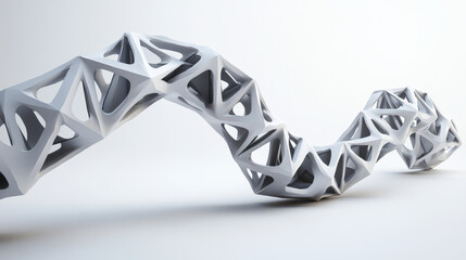 Poster - the hologram chain. a chain of polygons, triangles, points, and lines. the chain is a low-poly conne