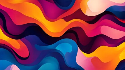 Wall Mural - Abstract Colorful Waves Fluid Dynamic Design