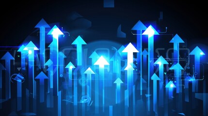 Poster - Digital blue arrows representing growth and progress in technology