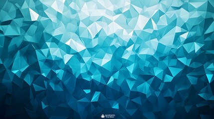 Poster - abstract blue triangular geometric pattern background