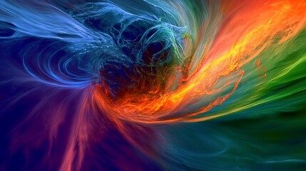 Wall Mural - Fluid dynamic turbulence patterns visualized heat transfer plasma reaction effects
