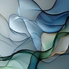 Poster - Flowing blue and green abstract background digital art serene environment artistic viewpoint modern concept