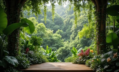 Canvas Print - Lush green garden gateway