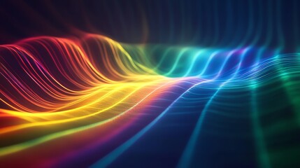 Wall Mural - Light wave bending through refraction diffraction patterns creating vibrant spectrometry visuals