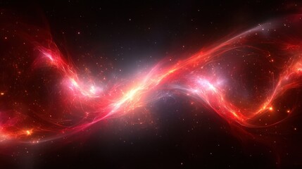 Wall Mural - Red cosmic energy wave in space.