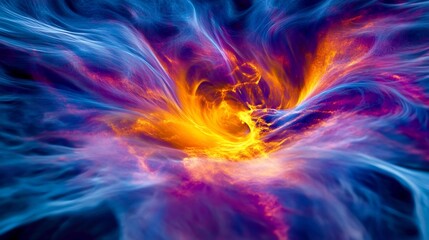 Wall Mural - Fluid dynamic turbulence patterns visualized heat transfer plasma reaction effects