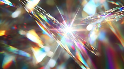 Wall Mural - Refraction diffraction effects in optics with vibrant light spectrums and prisms showcasing detailed optical physics