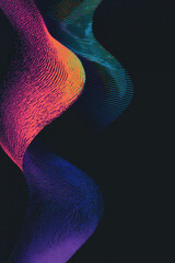 Poster - Dynamic Colorful Abstract Digital Art Design with Vibrant Waves and Gradients for Creative Graphic Resources and Modern Visual Aesthetics