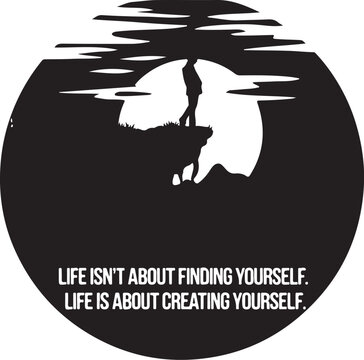 Motivational Quotes About Life icon silhouette vector with white background