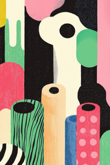 Poster - Dynamic Abstract Pattern with Bold Colors and Geometric Shapes for Modern Graphic Design and Creative Expression