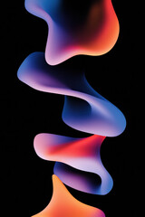 Poster - Vibrant Abstract Fluid Forms in Dynamic Gradient Colors Creating a Mesmerizing Artistic Display of Modern and Expressive Digital Art Shapes