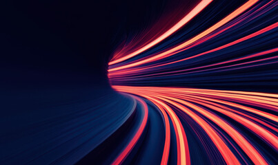 Poster - Exploring Dynamic Futuristic Visuals with Neon Perspective in Modern Digital Artistry Emphasizing Speed and Technological Innovation