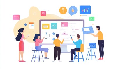 Poster - Teamwork Collaboration Digital Strategy Meeting Project Management Business Analytics