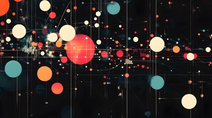 Poster - Abstract Colorful Circles Network Design
