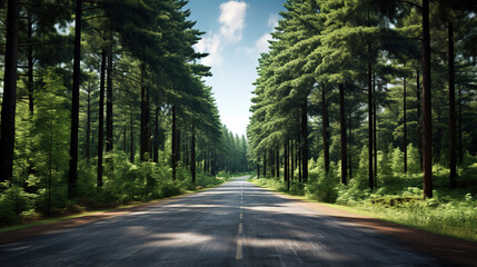 Sticker - Serene Forest Road in Sunlight