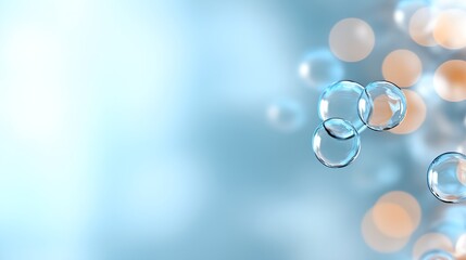 Poster - Blue background with three bubbles in the foreground