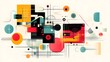 © Farid - Abstract Geometric Composition Featuring Vibrant Colors and Shapes