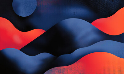 Poster - Vibrant Abstract Pattern with Dynamic Waves and Bold Color Contrast for Modern Graphic Design