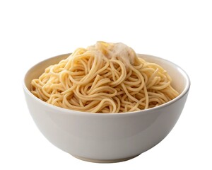 Bowl with noodles isolated on transparent background