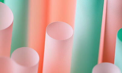 Poster - Explore Minimalistic Pastel Cylinder Textures for Modern Graphic Design Creativity and Inspiration