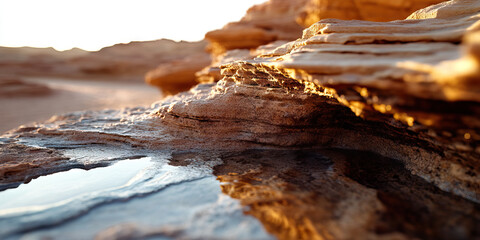 Wall Mural - Sandstone Rock Formation with Water Pool