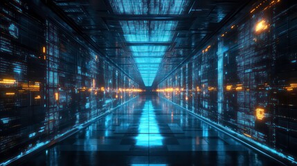 Poster - 3d render futuristic city cyberpunk light glowing night scene landscape background.