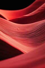 Poster - Mesmerizing Abstract Red Wave Textures: Dynamic Line Patterns and Flowing Curves for Stunning Graphic Design Inspirations and Modern Art Decor