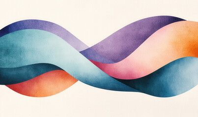 Poster - Vibrant Abstract Wave Illustration: A Dynamic Fusion of Colorful Gradients and Modern Art Design