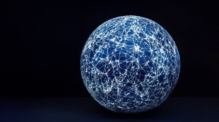 Poster - A blue and white image of a globe with a network of lines surrounding it