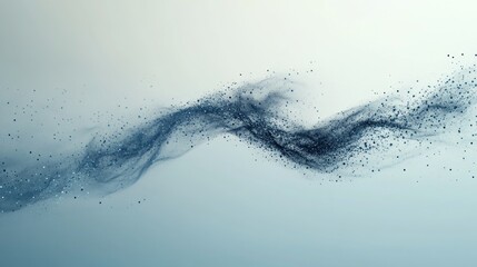 Abstract blue particle wave flowing smoothly.