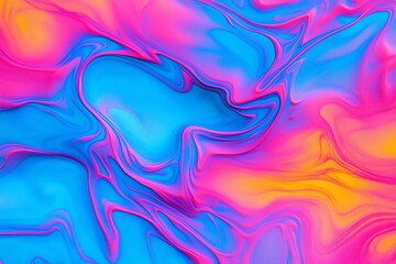 Poster - Colorful abstract background featuring vibrant swirls of pink, blue, and yellow. Ideal for use in digital design, marketing projects, or as artistic wallpaper.