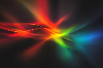 Poster - A vibrant display of flowing colors on a dark background, showcasing dynamic wave patterns. Perfect for creative projects, digital art, or as a backdrop for visual media.