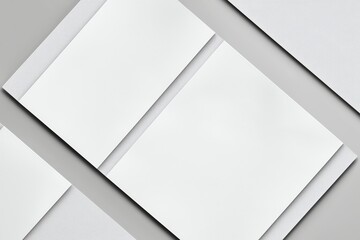 Poster - A collection of blank white sheets arranged in a modern layout. Ideal for use in design projects, presentations, or as backgrounds for various creative concepts.