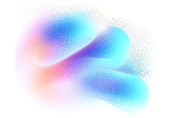 Poster - An abstract composition featuring blurred shapes and vibrant gradients of blue and pink colors, ideal for backgrounds, digital art, and design projects that require a modern aesthe