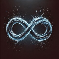 infinity symbol from fire and elements on dark grunge background
