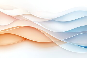 Poster - A stunning abstract background featuring smooth flowing waves in gradient hues of orange and blue