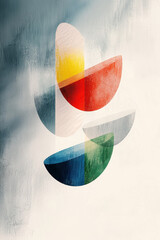 Poster - Dynamic Abstract Art with Vibrant Geometric Shapes and Harmonious Color Palette Inspiring Modern Design Creativity