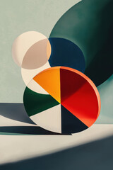 Poster - Dynamic Abstract Geometry: Exploring Vibrant Shapes and Contrasting Colors in Modern Art Design for Creative Inspiration