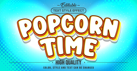 Poster - Editable text style effect - Popcorn Time text style theme.