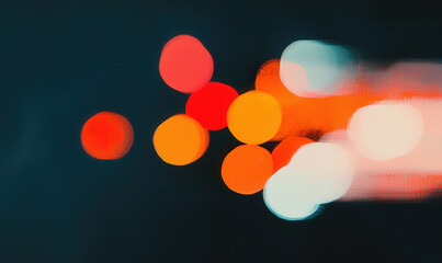 Poster - Vibrant Abstract Bokeh Light Composition with Dynamic Colorful Blurs and Shapes for Modern Design and Aesthetic Background