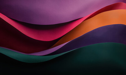 Poster - Abstract Colorful Layered Design with Vibrant Geometric Patterns and Dynamic Flow for Creative Visual Art Projects