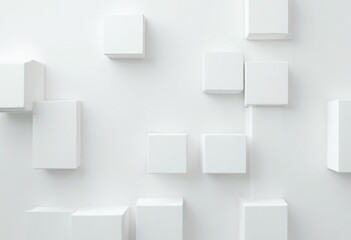 Aufkleber - White Geometric Wall Installation