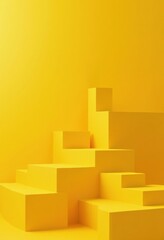 Poster - Abstract Yellow Geometric Design