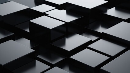 Aufkleber - Black and White Cubes: A Minimalist Art Installation