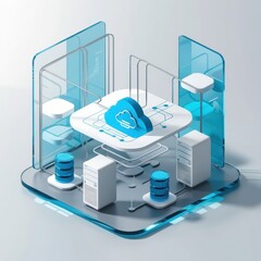 Poster - Cloud Computing and Infrastructure as a Service (IaaS) Illustration