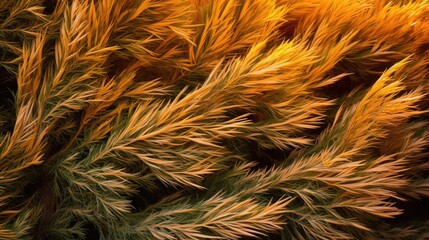 Leyland Cypress at Sunrise: Natural Evergreen Fence for Backyard Design. Botanical Nature Photography of Coniferous Foliage and Tree Branches