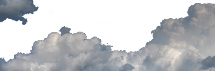 Wall Mural - panorama of bright white summer clouds with the blue sky set to transparent