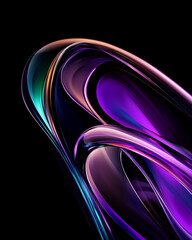 Poster - Abstract fluid shapes with vibrant colors in a smooth design composition